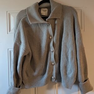 Abercrombie And Fitch Grey Heavy Cardigan Size XL